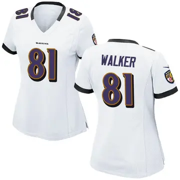 White Women's Devontez Walker Baltimore Ravens Game Jersey