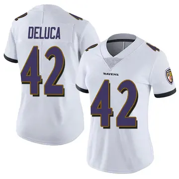 White Women's Dominic DeLuca Baltimore Ravens Limited Vapor Untouchable Jersey