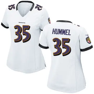 White Women's Jacob Hummel Baltimore Ravens Game Jersey