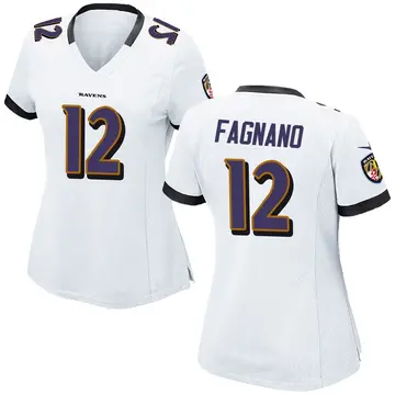 White Women's Joe Fagnano Baltimore Ravens Game Jersey