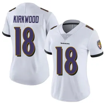 White Women's Keith Kirkwood Baltimore Ravens Limited Vapor Untouchable Jersey