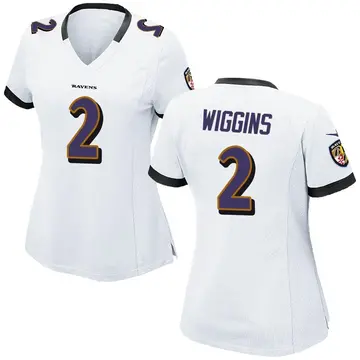 White Women's Nate Wiggins Baltimore Ravens Game Jersey