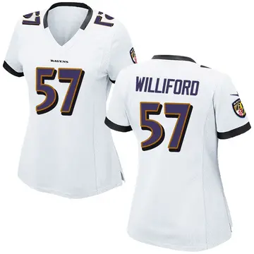 White Women's Reid Williford Baltimore Ravens Game Jersey