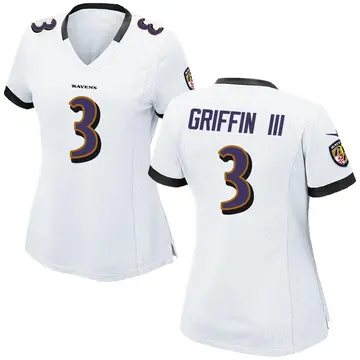 White Women's Robert Griffin III Baltimore Ravens Game Jersey