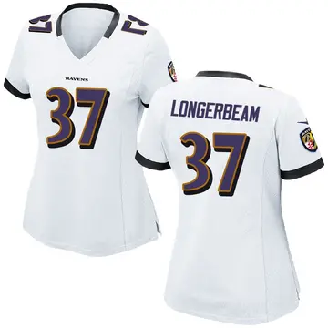 White Women's Robert Longerbeam Baltimore Ravens Game Jersey