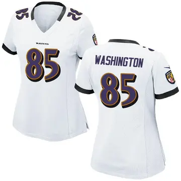 White Women's Scotty Washington Baltimore Ravens Game Jersey
