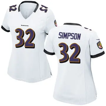 White Women's Trenton Simpson Baltimore Ravens Game Jersey