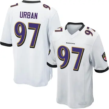 White Youth Brent Urban Baltimore Ravens Game Jersey
