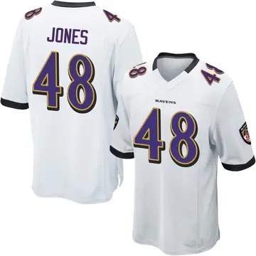 White Youth Carl Jones Baltimore Ravens Game Jersey