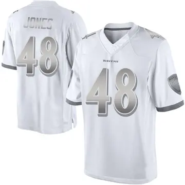 White Youth Carl Jones Baltimore Ravens Limited Platinum Jersey
