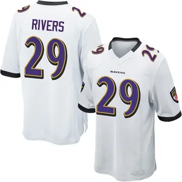 White Youth Chandler Rivers Baltimore Ravens Game Jersey