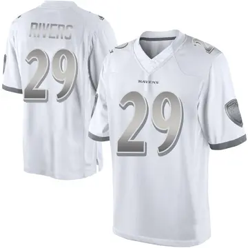 White Youth Chandler Rivers Baltimore Ravens Limited Platinum Jersey