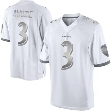 White Youth Chidobe Awuzie Baltimore Ravens Limited Platinum Jersey