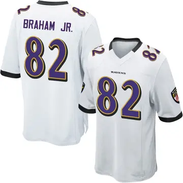 White Youth Cortez Braham Jr. Baltimore Ravens Game Jersey