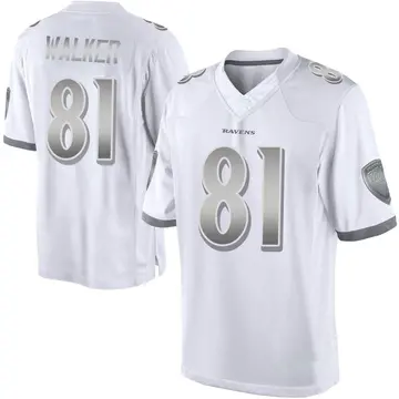 White Youth Devontez Walker Baltimore Ravens Limited Platinum Jersey