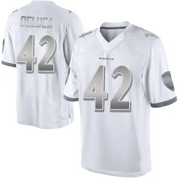 White Youth Dominic DeLuca Baltimore Ravens Limited Platinum Jersey