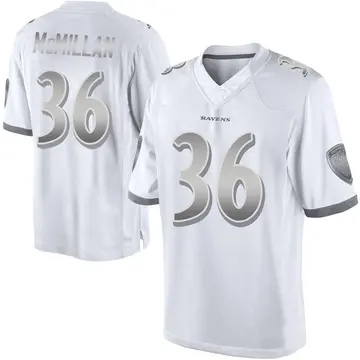 White Youth Dontae McMillan Baltimore Ravens Limited Platinum Jersey