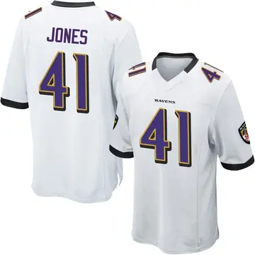White Youth Dre'Mont Jones Baltimore Ravens Game Jersey