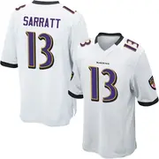 White Youth Elijah Sarratt Baltimore Ravens Game Jersey