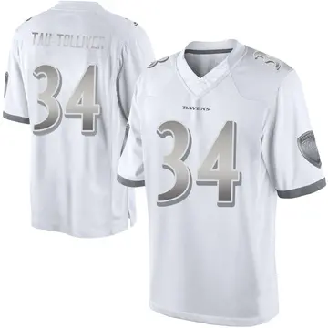 White Youth Elijah Tau-Tolliver Baltimore Ravens Limited Platinum Jersey