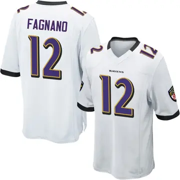 White Youth Joe Fagnano Baltimore Ravens Game Jersey