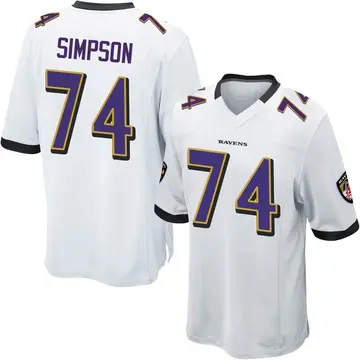 White Youth John Simpson Baltimore Ravens Game Jersey