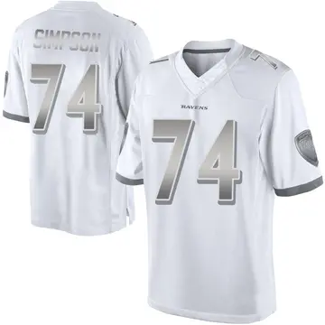 White Youth John Simpson Baltimore Ravens Limited Platinum Jersey