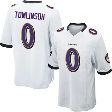 White Youth Laken Tomlinson Baltimore Ravens Game Jersey