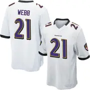 White Youth Lardarius Webb Baltimore Ravens Game Jersey