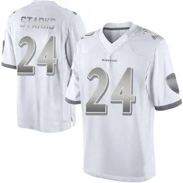 White Youth Malaki Starks Baltimore Ravens Limited Platinum Jersey