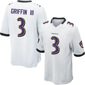 White Youth Robert Griffin III Baltimore Ravens Game Jersey