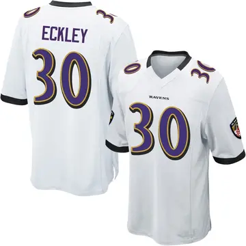 White Youth Ryan Eckley Baltimore Ravens Game Jersey