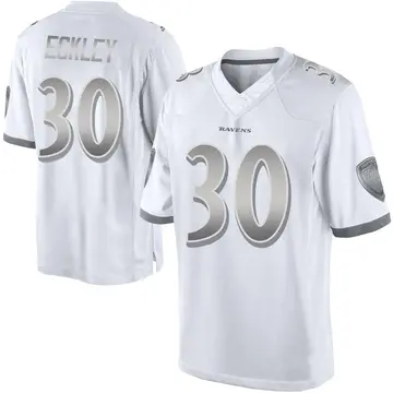 White Youth Ryan Eckley Baltimore Ravens Limited Platinum Jersey