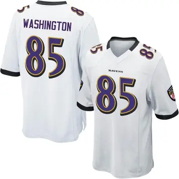White Youth Scotty Washington Baltimore Ravens Game Jersey