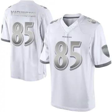 White Youth Scotty Washington Baltimore Ravens Limited Platinum Jersey