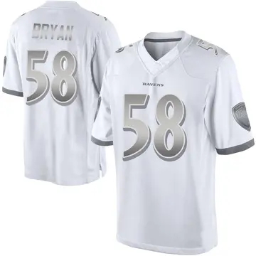 White Youth Taven Bryan Baltimore Ravens Limited Platinum Jersey