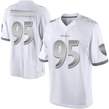 White Youth Tavius Robinson Baltimore Ravens Limited Platinum Jersey