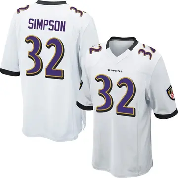 White Youth Trenton Simpson Baltimore Ravens Game Jersey