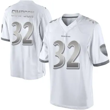 White Youth Trenton Simpson Baltimore Ravens Limited Platinum Jersey