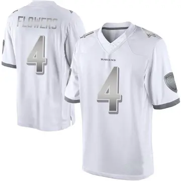 White Youth Zay Flowers Baltimore Ravens Limited Platinum Jersey