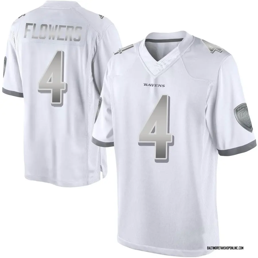 White Youth Zay Flowers Baltimore Ravens Limited Platinum Jersey